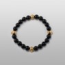 Oz Abstract Tokyo skull bracelet with onyx BR266BR top view. 