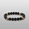Oz Abstract Tokyo skull bracelet with onyx BR266BR low view. 