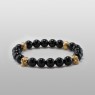 Oz Abstract Tokyo skull bracelet with onyx BR266BR low view. 