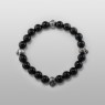 Oz Abstract Tokyo skull bracelet with onyx BR266SV top view. 
