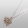 Oz Abstract Tokyo Trust gold snake necklace with diamonds P1961K10 left view.