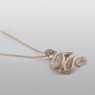 Oz Abstract Tokyo Trust gold snake necklace with diamonds P1961K10 right view.