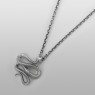 Oz Abstract Tokyo Trust silver snake necklace with ruby P1961RB left view.