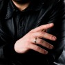 sai045 simple arabesque ring siatal on male model.