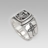 eagle emblem ring design japanese jewelry brand saitai sai008 up left view.