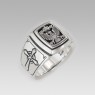 eagle emblem ring design japanese jewelry brand saitai sai008 up right view.