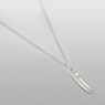 sai054 silver feather necklace by Saital right view.