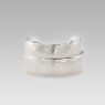 Saital sai052 beautiful feather ring silver jewelry front view.