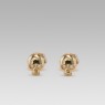 sai034K18 gold Skull pierces with diamonds by Saital front view.