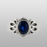 sai003 beautiful stone ring with synthetic blue sapphire saital front view.