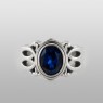 sai003 beautiful stone ring with synthetic blue sapphire saital front view.