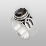 sai003 beautiful stone ring with smoky quartz saital up left view.