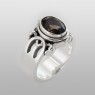 sai003 beautiful stone ring with smoky quartz saital up right view.