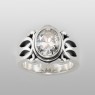 sai003 beautiful stone ring with zirconia saital up straight view.