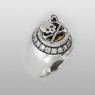 sai011 silver skull ring with zirconia by Saital up right view.