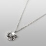small silver skull charm necklace sai030 by Saital left view.