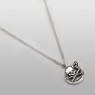 small silver skull charm necklace sai030 by Saital right view.