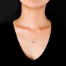 sai060BS small stone charm necklace by Saital on female model. 