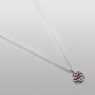 sai060RB small stone charm necklace by Saital right view. 