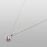 sai046RzS small stone charm necklace by Saital left view. 