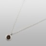 sai046SQ small stone charm necklace by Saital left view. 