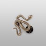 Pin9299 a Brass snake pin badge by Oz Abstract Tokyo right view.
