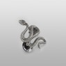 PIN9299 Silver snake pin badge by Oz Abstract Tokyo left view. 
