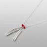 Silver feather necklace sai056 by SAITAL left view. 