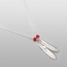 Silver feather necklace sai056 by SAITAL right view. 