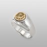 Silver and brass ring with the map of japan sai016 by SAITAL up left view.
