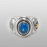 Silver ring with blue spinel sai019 by SAITAL front view.