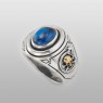 Silver ring with blue spinel sai019 by SAITAL left view.