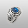 Silver ring with blue spinel sai019 by SAITAL right view.