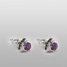 Silver pierces with purple Corandam sai058CDM by SAITAL right view.