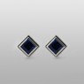 Saital simple square blue spinel pierces front view.