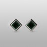 Square green ear studs by Saital sai057EM.