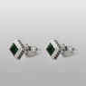 Square green ear studs by Saital sai057EM.