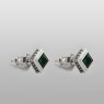 Square green ear studs by Saital sai057EM.