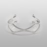 Simple silver bangle X design oz abstract JK2005 front view.