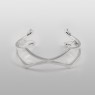 Simple silver bangle X design oz abstract JK2005 front view.