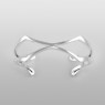 Simple silver bangle X design oz abstract JK2005 front view.