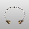 Twisted Silver bracelet with brass skulls by STS.