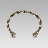 Twisted brass bracelet with silver skulls by STS.