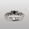 Simple and elegant silver ring encrusted with black zirconia by STS R27BCZ.