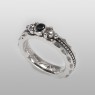 Simple and elegant silver ring encrusted with black zirconia by STS R27BCZ.