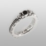 Simple and elegant silver ring encrusted with black zirconia by STS R27BCZ.