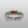 Simple and elegant silver ring encrusted with garnet by STS R27GN.