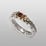 Simple and elegant silver ring encrusted with garnet by STS R27GN.