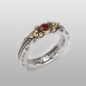Simple and elegant silver ring encrusted with garnet by STS R27GN.