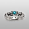 Simple and elegant silver ring encrusted with turquoise by STS R27TQ.
